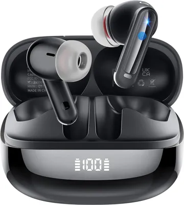 Obrázek produktu pro Bezdrátová Bluetooth sluchátka s hlubokými basy, 40 hodin přehrávání, sluchátka do uší, barva: černá