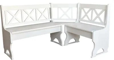 Produktbild von Weiße Eckbank II aus Kiefernholz mit Sitzplatz in der Farbe Weiss 120 x 150 cm