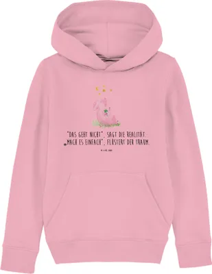 Produktbild von Mr. & Mrs. Panda Kinderpullover Schwein Glück 7-8 Jahre (122/128) - Baumwolle Pink - Geschenk, Motivation, Kinderbekleidung, Hoodie, Kapuzenpulli, Kapuzenpullover, Sterne