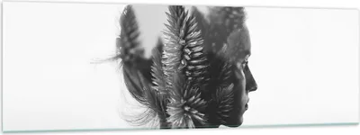 Produktbild von Bilder auf glas - Frau Abstraktion - 160x50cm - Glasbilder - Wandbilder - Kunstdruck - zum Aufhängen bereit - Wanddekoration aus Glas - Glas Bilder - Wandbild auf Glas - Einteilig - GAB160x50-3799