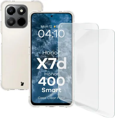 Produktbild von Handyhülle + 2x Folie für Honor X7d / Honor 400 Smart, Bizon Case Clear Pack, Transparent