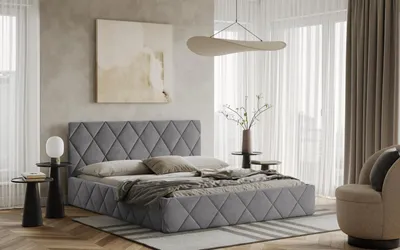 Obrázek produktu pro Postel LUKA 180x200 světlešedá s úložným prostorem