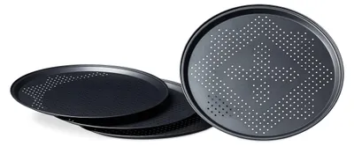 Pizza-Backblech perforiert rund Ø 29 cm anthrazit 4er Set