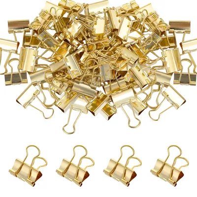 Productafbeelding van 80 Stuks Gouden Paperclips, Robuuste Klemmen van Metaal voor Kantoor en School