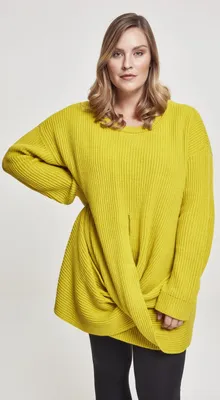 Obrázek produktu pro Dámský svetr Urban Classics Ladies Wrapped Sweater lemonmustard - M