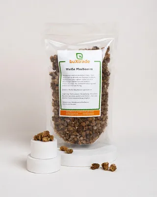 Produktbild von 500 g weiße Maulbeeren | getrocknet | ungeschwefelt | ungezuckert | knusprig