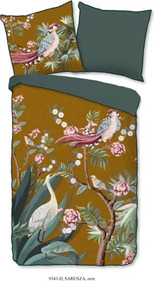 Produktbild von Descanso Bettwäsche mit einer biese und Blumen - 135x200 cm - 100% Bio Baumwolle