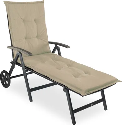 Produktbild von sunnypillow 1 Stück Liegenauflage 190 x 60  Auflage Polster für Gartenmöbel extra dick 9cm UV-Lichtecht  Polsterauflagen für Gartenliege Sonnenliege Liegestuhl Kissen  Cremefarben