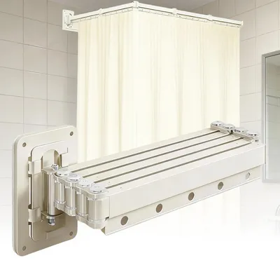 Image de Omgoods - Rideau de douche pliable avec barre de support