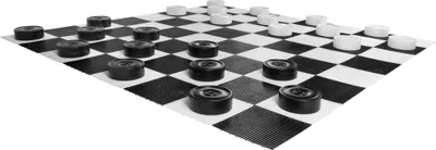 Image de XXXL Giga Jeu de dames (Checkers, 8x8) - 25 cm de pions - PVC avec protection UV - Avec tapis d'échecs en nylon 262 x 262 cm