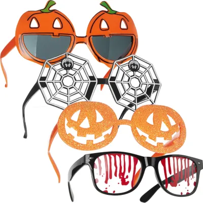 Produktbild von dressforfun® 4er Mix-Set Kostüm-Accessoires Halloweenbrillen