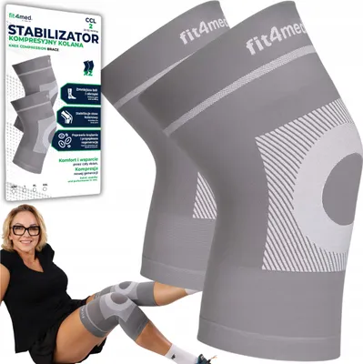 Obrázek produktu pro FIT4MED | Bandáž kolene, elastická kompresní bandáž, stabilizátor, kompresní bandáž pro kolenní kloub, elastická stabilizační bandáž, 2 kusy