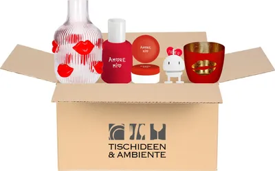 Produktbild von Tischideen & Ambiente Geschenkbox Valentinstag rot 5tlg - Amore