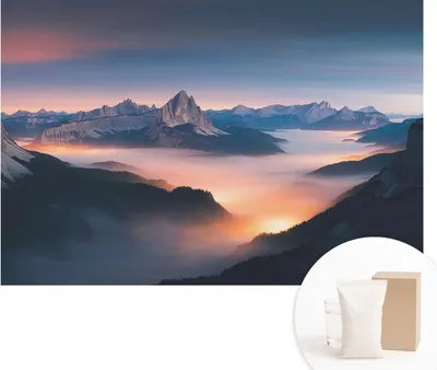 Obrázok produktu pre Samolepiaca fototapeta - Nástenné obrazy do obývacej izby - 104x70 cm - Dekoratívna fólia na stenu - Moderný dizajn na dekoráciu stien - Tapety do interiéru - Vychádzajúce slnko
