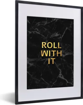 Produktbild von MuchoWow® Gerahmtes Poster Zitate - Sprichwörter - Gold - Marmor 30x40 cm - Poster mit Schwarzem Bilderrahmen Wandposter Rahmen Foto Bilder - Wandposter Schlafzimmer