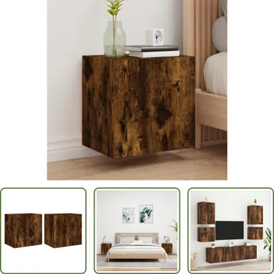 Produktbild von The Living Store TV-Wandschränke 2 Stk. Räuchereiche 40,5x30x40 cm Holzwerkstoff