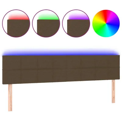Image de vidaXL Tête de lit LED brun foncé 180x5x78/88 cm Tissu