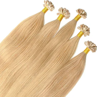 Produktbild von hair2heart Premium Extensions Echthaar Bondings glatt - 25 Strähnen 0.8g 40cm 9/31 lichtblond gold-asch
