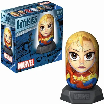 Produktbild von Ravensburger Hylkies: Die neue Sammelfigurenreihe zum selbst zusammenbauen. Figur #07 - Captain Marvel - Für alle Marvel Universe Fans - Aufbauen, Verlieben, Sammeln