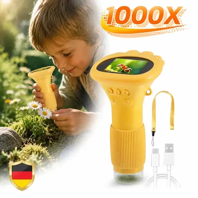 Produktbild von Mikroskop, Kinder Handy Mikroskop Lupe Digitale Taschenmikroskop mit LED Licht