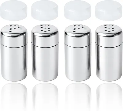 Produktbild von Mini Salz und Pfefferstreuer 5 ml, 4 Stück, Edelstahl, für Camping