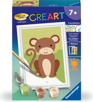 Produktbild von Ravensburger CreArt - Malen nach Zahlen 23986 - Kleiner Affe - ab 7 Jahren