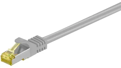 Produktbild von RJ-45 Patchkabel Cat 6.a S/FTP (PIMF), mit Cat.7 Rohkabel (grau, 1,5 Meter, 500 MHz)