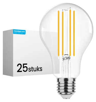 Productafbeelding van Modee LED Peerlamp A60 E27 Helder - 15W 2000lm 2700K - Warmwit Dimbaar - Vervangt 134W - 25 stuks