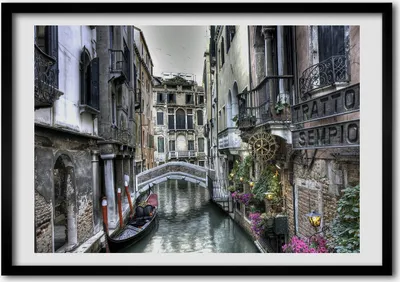 Produktbild von Bild - Bilder - Bilderrahmen - 70 cm x 50 cm - MDF-Rahmen, Wandkunst Venedig, Italien