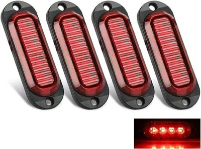 Produktbild von LED-Sicherheitsleuchten für Anhänger und LKW - Set aus 4 - Rot - 12V/24V
