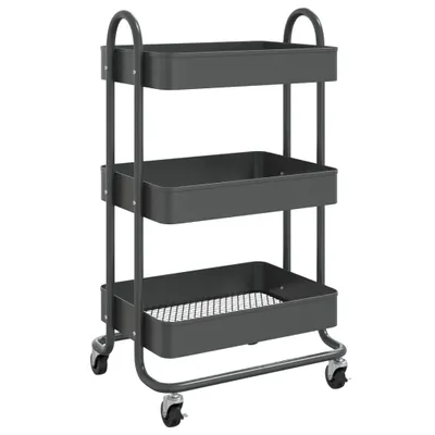 Produktbild von vidaXL 3-Etagen-Wagen Anthrazit 43x34x79 cm Stahl