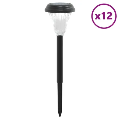 Obrázok produktu pre Solárne osvetlenie chodníka so zemnými hrotmi 12 ks biele