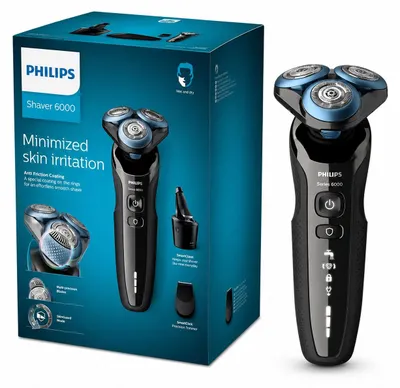 Produktbild von Philips SHAVER 6000 Elektrischer Nass- und Trockenrasierer S6680/26, Rotationstrasierer, Schwarz, MultiPrecision Blade System, Tasten, SH50, 2 Jahr(e)