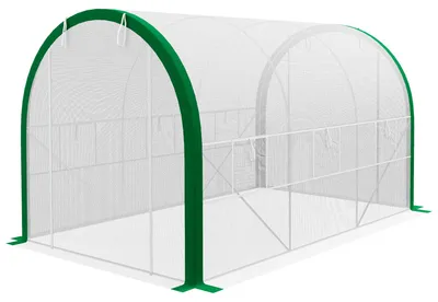 Image de Serre Outsunny en film plastique, dimensions 3,58 x 2,1 x 2,1 mètres, type tunnel, avec porte à rouleau