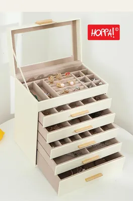 Produktbild von Hoppa! – Aufbewahrungsbox – 6 Fächer – weiß – Kunststoff