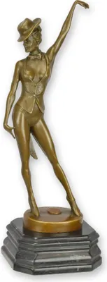 Produktbild von Bronzeskulptur Revuetänzerin Akt Erotik Replikat Retro Design Dekoration