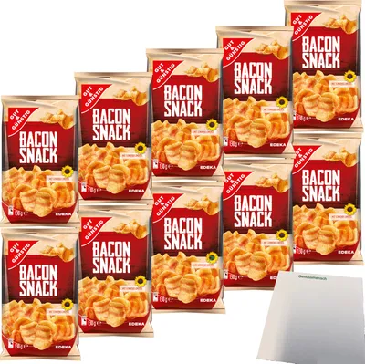 Produktbild von Gut & Günstig Bacon Snack herzhafter Knabberspaß VPE (10x130g Packung) + usy Block