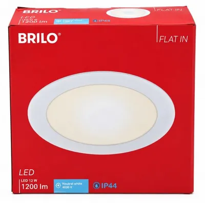 Productafbeelding van Briloner inbouwspot met LED-paneel, 12W, 1200 lumen, wit. Inbouwspot, diameter 17 cm