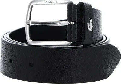 Produktbild von LACOSTE Leder Gürtel Elegance Grained Leather Belt W90 Noir schwarz