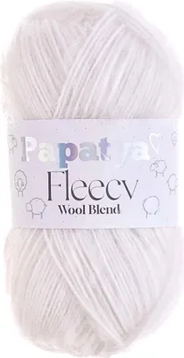 Papatya Fleecy Kuschelgarn 100g 20% Wolle veredelt Oeko-Tex Häkelgarn Strickgarn weiss