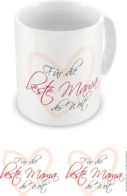 Produktbild von Beste Mama - Für die beste Mama der Welt - Muttertag Keramik Tasse - Ø8,5 H9,5cm