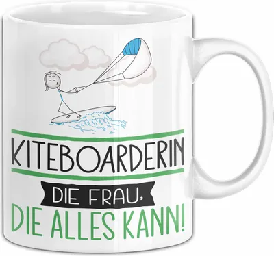 Produktbild von Kiteboarderin Geschenk Tasse Becher Die Frau Die Allen Kann Geschenkidee für eine Kiteboarderin Lustig (Weiß)