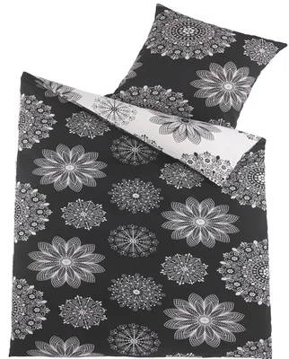 Produktbild von 2-tlg. Renforce Wende Bettwäsche 135x200 +80x80cm, 100% Baumwolle, Kreise