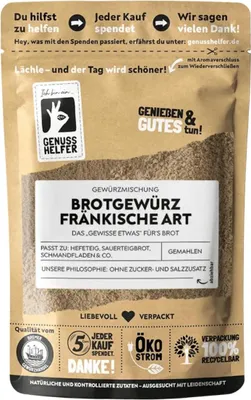 Produktbild von Brotgewürz fränkische Art, gemahlen, Gewürzmischung für würziges selbstgebackenes Brot, 100g