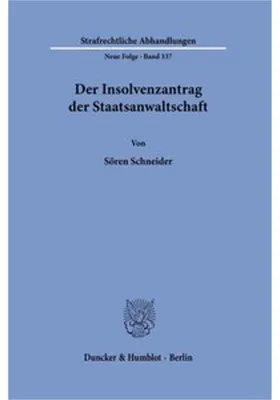 Obrázek produktu pro Der Insolvenzantrag der Staatsanwaltschaft