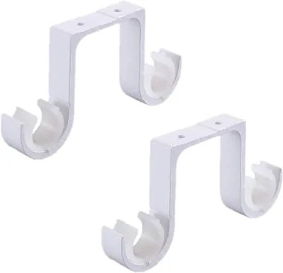 Produktbild von Gardinenstangenhalter aus Aluminiumlegierung, 2 Stück, doppelte Halterung, für Deckenmontage