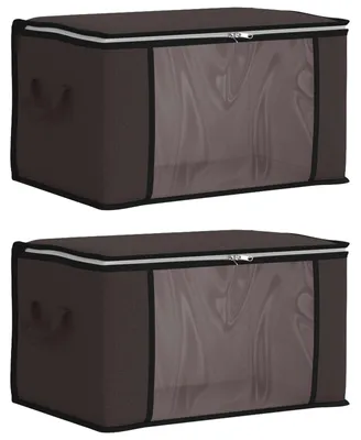 Productafbeelding van vidaXL Opbergbox met transparant zijpaneel, 2 stuks, 90,3 liter