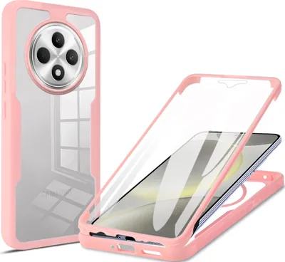 Obrázek produktu pro Pouzdro pro Oppo Reno12 F 5G/ Reno12 F 4G, 360° Kompletní Ochrana s Vestavěným Chráničem Displeje Růžový
