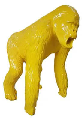 Zdjęcie produktu dla Abstrakcyjna Żółta Figura Goryla Rzeźba Dekoracja Ogrodu 130cm Statuetki