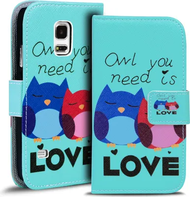 Produktbild von Handy Tasche für Samsung Galaxy S5 Hülle Kunstleder Motiv Schutzhülle Case